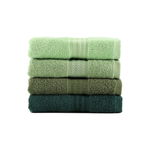 Set 4 prosoape baie Rainbow, 50x90 cm, material bumbac, verde