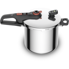 Oala sub presiune Tefal Secure Chrono, capacitate 8 L, 2 programe de gatire, inductie, 5 puncte de siguranta, argintiu Oala sub presiune Tefal Secure Chrono, capacitate 8 L, 2 programe de gatire, inductie, 5 puncte de siguranta, argintiu