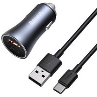 Incarcator Auto USB Type-C 40W + Cablu Type-C - Baseus TZCCJD-0G - Dark Gray
