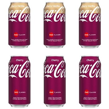 6PACK Coca-Cola MIX - 3 Coca-Cola Cherry Vanilla, 3 Coca-Cola Cherry 355ML