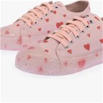 Moschino Love Hearts Printed Canvas Sneakers Pink, Moschino
