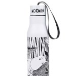 Termos alb & negru cu print - Disaster Moomin Midwinter