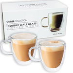 Set de 2 cani de cafea Verre Collection, sticla, transparent, 310 ml