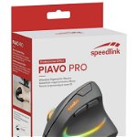 Mouse Speedlink Piavi Pro Illuminated Rechargeable Vertical Ergonomic Wireless Rubber Black PC