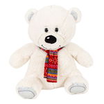 Jucarie de plus, Noriel Plush, Urs polar cu fular, 35 cm, Noriel Plus