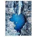 Tablou peisaj vedere aeriana cascada, albastru, gri 1448 - Material produs:: Poster pe hartie FARA RAMA, Dimensiunea:: 80x120 cm, 