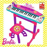 Keyboard cu microfon si scaunel Barbie, Reig Musicales