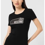 Tricou din amestec de bumbac cu imprimeu logo, Love Moschino