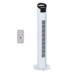 HOMCOM Ventilator tip Coloana Turn cu Telecomanda si Oscilatie, 3 Functii 3 Viteze, Timer 7.5 Ore, Ф20x78.5cm, HOMCOM