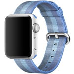 Curea iUni compatibila cu Apple Watch 1/2/3/4/5/6, 44mm, Nylon, Woven Strap, Blue