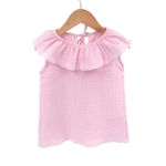 Tricou cu volanase pentru copii, din muselina, Magic Pink, 5-6 ani, Too