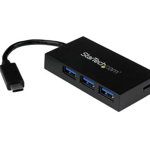 Hub USB StarTech HB30C3A1CFB, USB 3.2 Type-C, 4 porturi (Negru), Startech