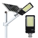 Lampa solara stradala LED SMD, cu panou solar, telecomanda si brat montare, Tenq.ro