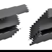 Noptiera montabila pe perete, un sertar, o polita, 40x35x31 cm, PAL, gri inchis, 