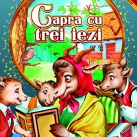 Carte de colorat A4 cu povesti si abtibilduri - Capra cu trei iezi, EUROBOOK