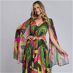 Rochie eleganta lunga Wild cu imprimeu multicolor, LocaPica