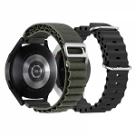Set 2 curele pentru ceas 22 mm pentru Galaxy Watch 3 45mm Gear S3 Frontier Huawei Watch GT 3 Huawei Watch GT 2 46mm Huawei Watch GT negru verde, krasscom