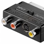 Adaptor Euroscart la RCA/S-VIDEO+ switch IN/OUT, KJSA-01, OEM