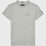 Tommy Hilfiger, Tricou de bumbac organic cu logo, Bleumarin, 152 CM Standard