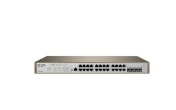 IP-COM PRO-S24-410W, 24 x 10/100/1000 Base-T Ethernet ports(PoE), 4 x 1000 Base-X SFP ports, Standards&Protocols: IEEE 802.3/3u/3ab/3z/3x/1p/1q/1w/1d/1s/3af/at standards , Switching capacity: 56 Gbps, 1 X RJ45 Console port, Packet forwarding rate: 41.7 M, IP-COM