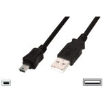 Connection cable USB A /miniUSB B M/M 3.0 m black basic