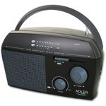 Radio AD 1119 Portabil Analog Baterii Negru, Adler