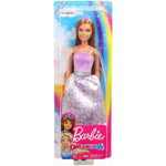 Mattel - Papusa Barbie Printesa , Dreamtopia,  Cu colier, Violet
