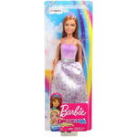 Mattel - Papusa Barbie Printesa , Dreamtopia,  Cu colier, Violet