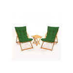 Set mobilier de gradina Ana, 59x44x90 Cm, Lemn de fag - Verde, ASIR