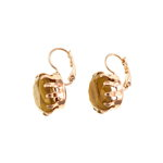 Roxannes - Mariana Jewellery, Cercei placati cu aur de 24K, cu cristale , Auriu rose/Rosu