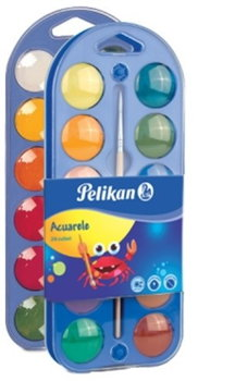 Acuarele Pelikan, 24 Culori Pastila + Pensula Pelikan, Pelikan