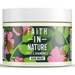 Faith in Nature Masca naturala reparatoare trandafir salbatic si musetel, pentru toate tipurile de par 300ml, Faith In Nature