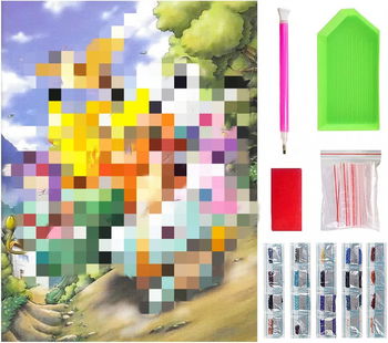 Set de pictura cu diamante Ksopsdey, multicolor, 30 x 40 cm