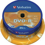 Dvd-r verbatim 4.7gb, 120min, viteza 16x, 25 buc, single layer, spindle, "matt silver" "43522"