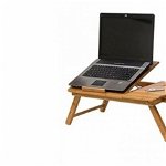 Masa laptop pliabila din bambus cu cooler