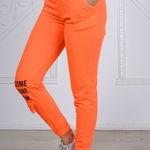 Pantaloni dama casual cu buzunare portocaliu cod : 6652, 