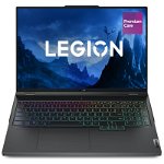 Laptop Gaming Lenovo Legion Pro 7 16ARX8H cu procesor AMD Ryzen™ 9 7945HX pana la 5.4 GHz, 16'', WQXGA, IPS, 240Hz, 32GB DDR5, 1TB SSD, NVIDIA® GeForce RTX™ 4080 12GB GDDR6, No OS, Onyx Grey, 3y on-site, Premium Care