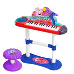 Keyboard Electronic Reig Musicales cu Microfon si Scaunel Peppa Pig, Reig Musicales