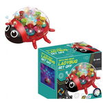 Jucarie interactiva BUBURUZA cu proiectie de lumini multicolore, Gear Ladybug, rotativa, cu sunete