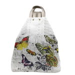 Geanta Dama de Mana/Umar/Rucsac din Piele Ecologica si Material Textil, Model Butterfly