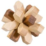Joc logic IQ din lemn bambus in cutie metalica Crystal, Fridolin, 8-9 ani +, Fridolin
