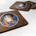 Caroline`s Treasures Carolines Comori SS8405FC Starry Night engleză Bulldog Spuma Coaster Set de 4 Multi 3 1/2 x 3 1/2, 