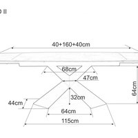 Masa extensibila SALVADORE CERAMIC, negru mat cu efect de marmura, sticla securizata/ceramica, 160/240x90x76 cm