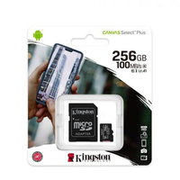 KINGSTON 256GB microSDXC Canvas Select Plus Gen3 150MB s A1 Card + Adapter