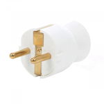 Fisa cu iesire dreapta 050315, contact de protectie, 16A, alba
