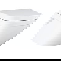 Vas WC GROHE Euro Ceramic 39703000, montaj suspendat, evacuare orizontala, cu capac, alb