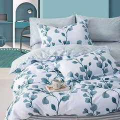 Lenjerie de pat Percale 2PXXL, 4 piese, cearceaf pat clasic 240cm x 260cm, cearceaf pilota 200cm x 230cm, 2 fete perna 50 x 70, PRC136, Somnart