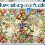 Ravensburger Puzzle 3000 de piese Flora si Fauna. Harta lumii, Ravensburger