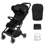 Carucior sport pliabil Skiddou Espoo+ Onyx, ultracompact pentru calatorii, Negru