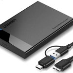 Carcasa HDD/SSD extern UGREEN US221 SATA HDD 2,5 `, USB 3.0 + USB-C la micro USB 3.0, Ugreen